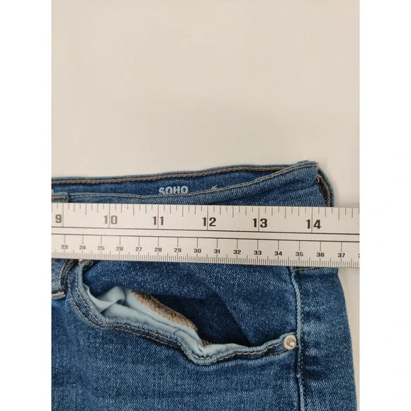 nicole miller Soho High Rise Skinny Crop Blue Distressed Jeans Women's Sz‎ 8 - Picture 9 of 12